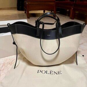 Polène Canvas Tote – Minimalist Elegance in Natural & Black